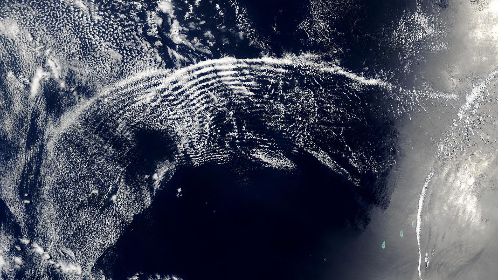 Atmospheric Gravity Waves over the Indian Ocean. Image credit: J. Descloitres, MODIS, Rapid Response Team, NASA/GSFC