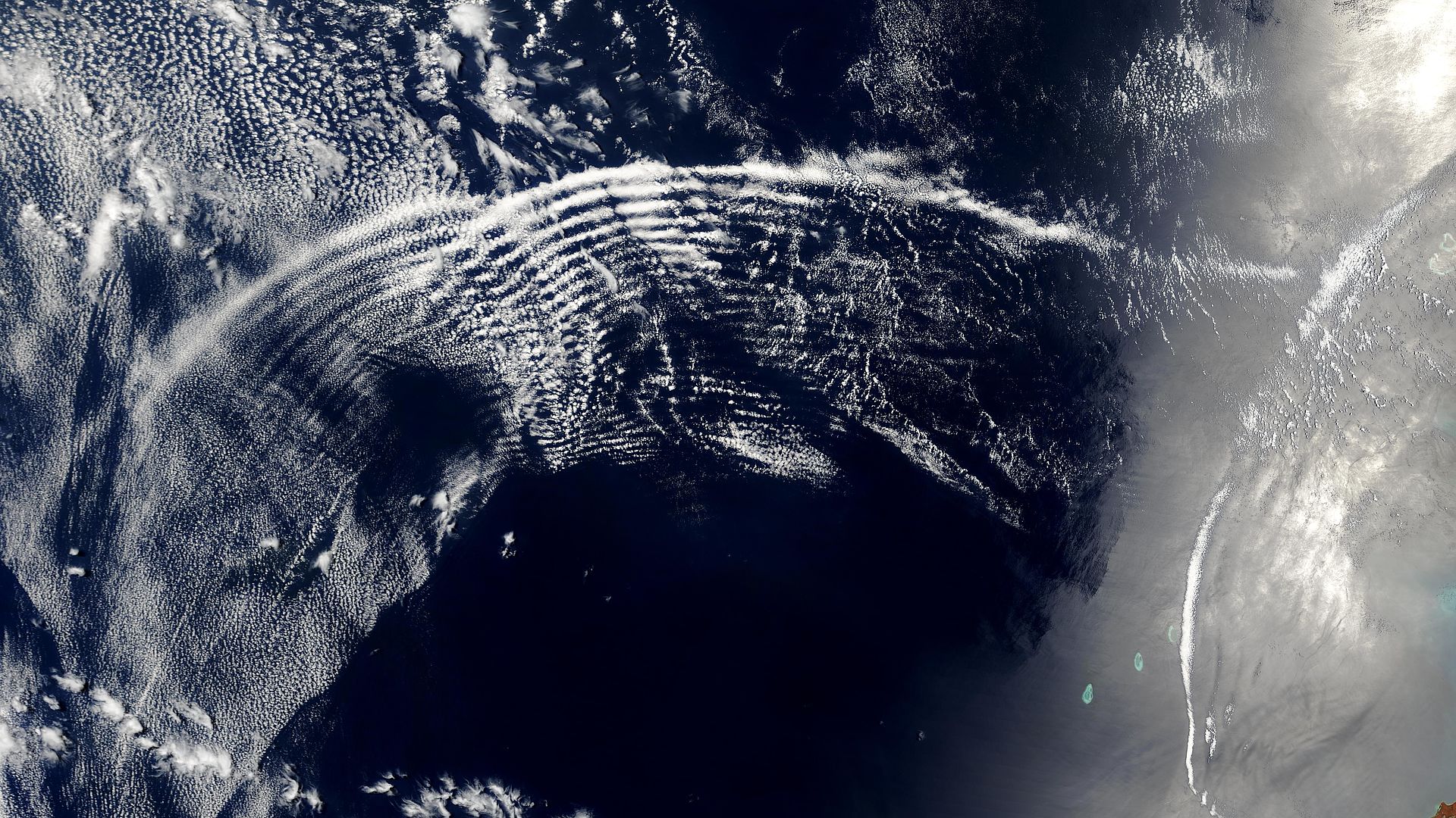 Atmospheric Gravity Waves over the Indian Ocean. Image credit: J. Descloitres, MODIS, Rapid Response Team, NASA/GSFC
