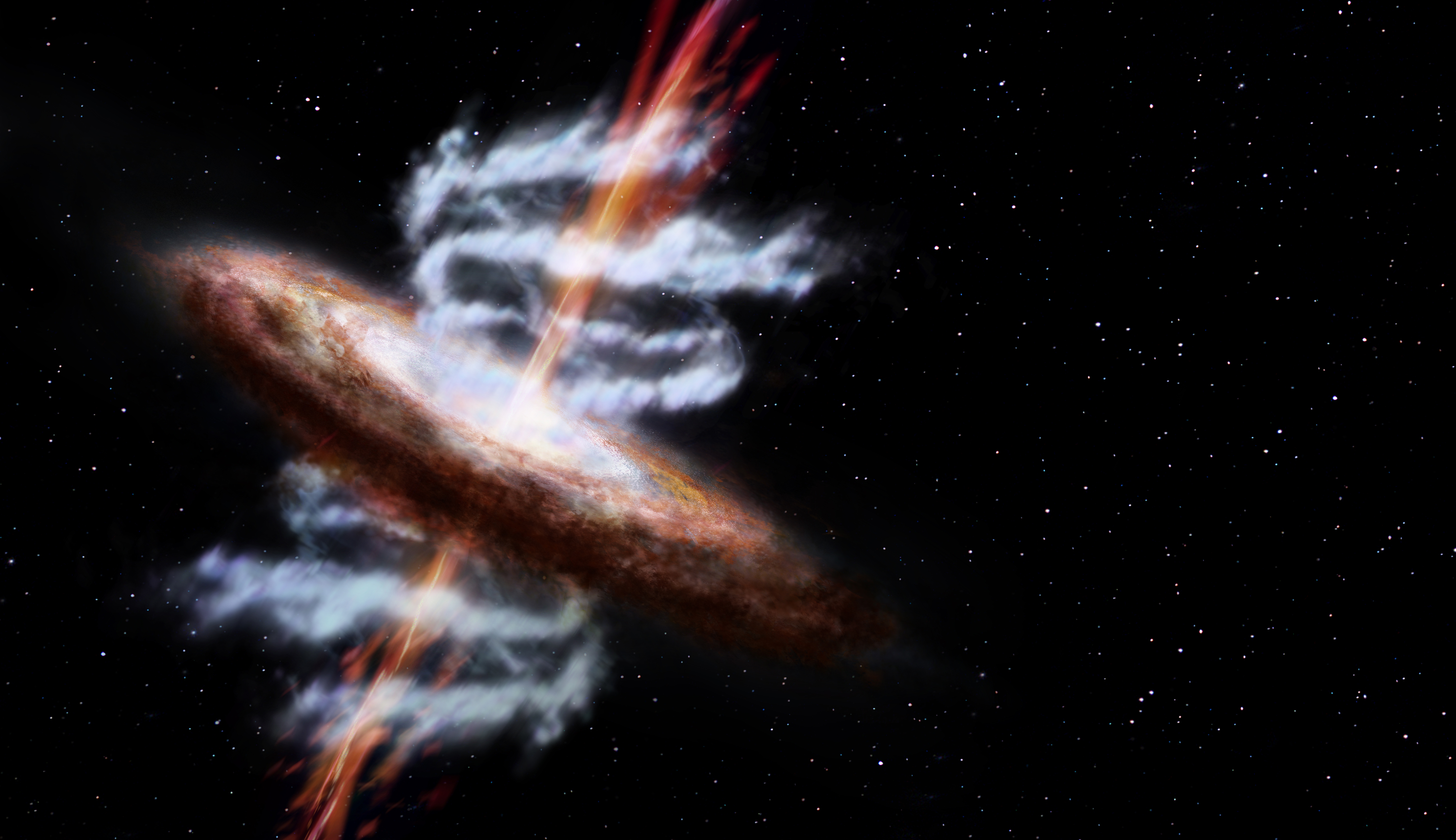 Artist's impression of an active galaxy